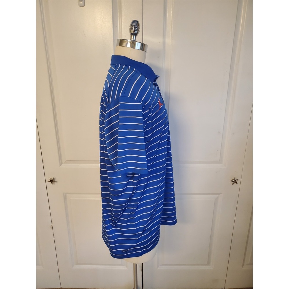 Florida Gators Air Jordan On Field Polo Mens XL Dri Fit Blue Striped Team Issued - Picture 4 of 7